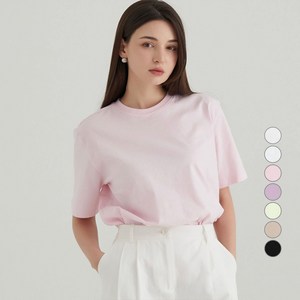 ELLE PARIS 여성용 통기성 베이직 라운드넥 반팔 티셔츠