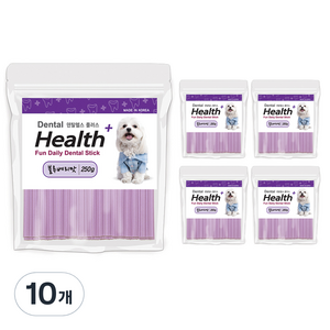 덴탈헬스플러스 강아지 덴탈간식, 블루베리, 250g, 10개
