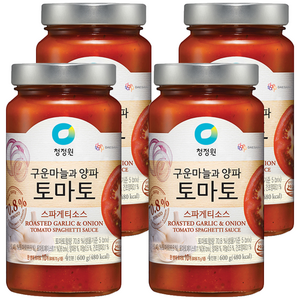 청정원 구운마늘과 양파 토마토 스파게티소스, 600g, 4개
