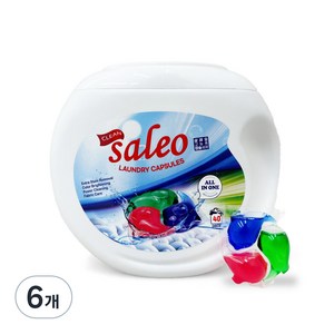 살래오 딥클린 고농축 실내건조 캡슐세제 플로럴머스크향, 6개, 40개입