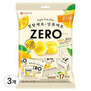 롯데제로 시트러스 유자 젤리 17개입, 238g, 3개