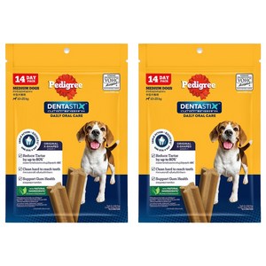 페디그리 강아지 덴타스틱 미디엄, 치아 관리, 344g, 2개