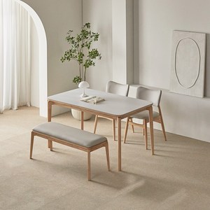 파로마 리샤르A 통세라믹 원목식탁 1400 + 의자 + 벤치세트 4인용 방문설치