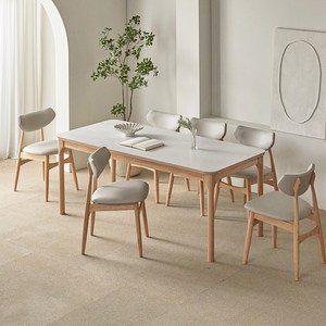 파로마 채튼B 1800 통세라믹 6인용 원목식탁 + 의자세트 방문설치