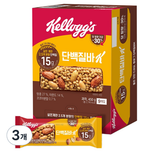 켈로그 단백질바K, 450g, 3개