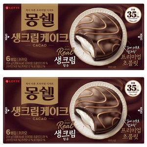 몽쉘 카카오 생크림 케이크 6p, 204g, 2개