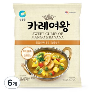 청정원 카레여왕 분말 망고 앤 바나나, 108g, 6개