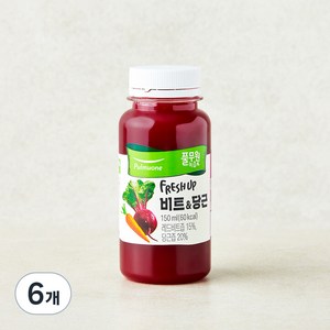 풀무원녹즙 프레시업 비트 & 당근 주스, 150ml, 6개