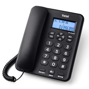 바텔 발신자 번호표시 유선전화기 블랙