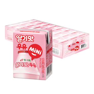 빙그레 딸기맛 우유 MiNi, 120ml, 24개