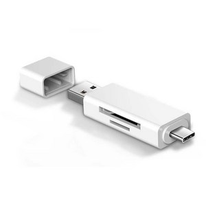 라온 USB 3.0 C타입 카드 리더기, CR-100C, 화이트