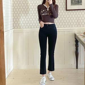 토마토팩토리 여성용 키작녀 스판 부츠컷 청바지