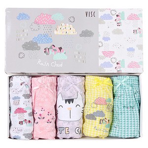 키즈라인 아동용 구름플라워 삼각팬티 5매입 세트