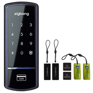 직방 스마트 디지털도어락 SHS-1321 카드키 4p + 걸이형 카드키 2p