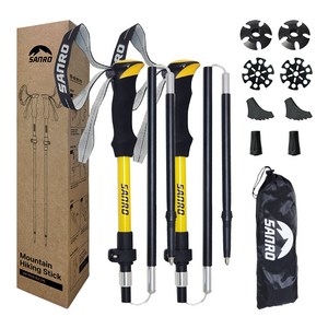 산로 등산스틱 세트, 옐로우, M(100~115c..., 1세트