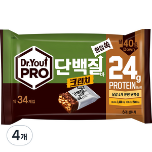 닥터유 프로단백질바 크런치 한입쏙 34p, 420g, 4개
