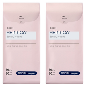 허브데이 팬티라이너, 일반, 20개입, 2개