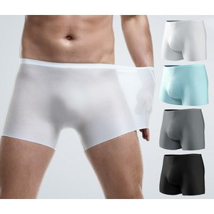 두발로 남성용 아이스 실크 심리스 드로즈 팬티 4종 세트