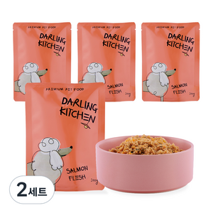 달링키친 전연령 강아지 자연화식 사료 4p, 연어, 400g, 2세트