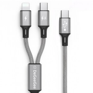 디지지 C타입 8핀 2라인 PD 60W 초고속 충전 멀티 케이블