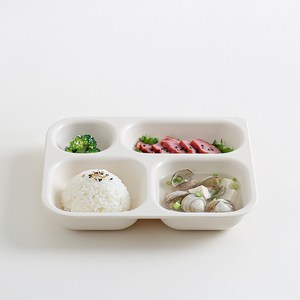 탁가온 유아용 네모 에코젠 4구 식판, 아이보리, 1개