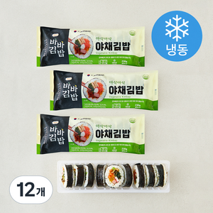 올곧 바바김밥 야채김밥 (냉동), 230g, 12개