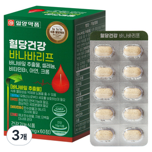 일양약품 혈당건강 바나바리프 영양제, 60정, 3개