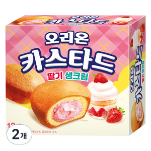 오리온 카스타드 딸기 생크림 12p, 276g, 2개