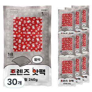 프렌즈 국내생산 방석 핫팩 240g, 30개