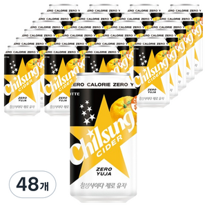 칠성사이다 제로 유자, 355ml, 48개