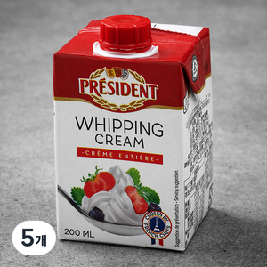 프레지덩 미니 휘핑크림, 200ml, 5개