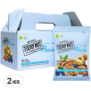 투데이넛 너트한줌 프리미엄 견과 선물세트 30개입, 600g, 2세트
