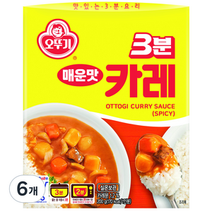 오뚜기 3분카레 매운맛, 200g, 6개