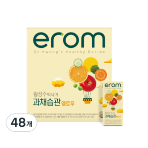 이롬 과채습관 옐로우, 190ml, 48개