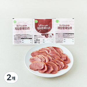 다향 저당 훈제오리, 450g, 2개