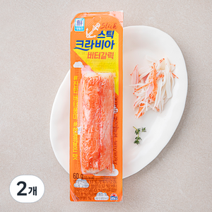 대림선 크라비아스틱 버터갈릭 맛살, 60g, 2개