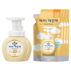 아이깨끗해 항균 폼 핸드솝 순 보송보송 파우더향 용기 250ml 2p + 리필 200ml 3p, 1개
