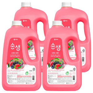 순샘 주방세제 용기 프레시 베리향, 3L, 4개