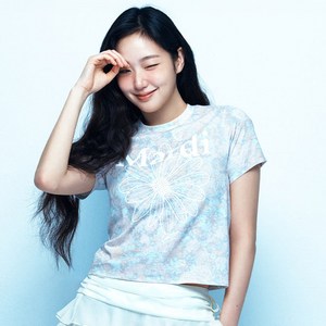 마르디메크르디 여성용 슬림 플뢰르 플라워 면 티셔츠