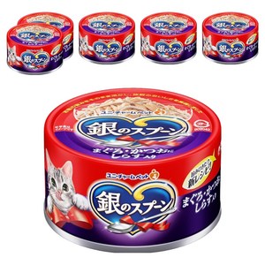 유니참긴노스푼 고양이 습식 캔, 혼합맛(참치/가다랑..., 70g, 6개