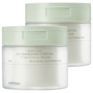 셀리맥스 지우개 시카 바하 블레미쉬 토너 패드 170ml, 60매입, 2개