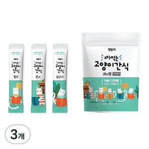 펫둥이 고양이 짜먹는 간식 헤어볼 3종, 혼합맛(참치/연어/닭고기), 360g, 3개