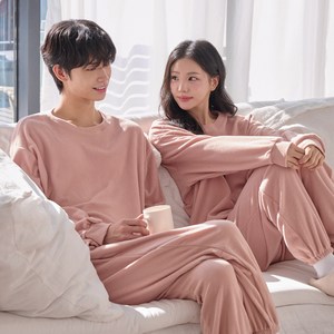 어나더디 커플용 소프티 기모 잠옷 상하의 세트