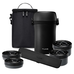 텀스 대용량 일체형 보온 도시락 + 수저 + 가방 세트