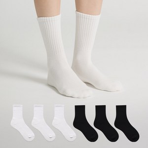 싹스탑 여성용 스포츠 쿠션 장목 양말 6족 세트