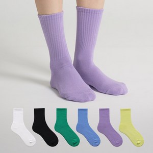 싹스탑 여성용 스포츠 쿠션 장목 양말 6족 세트