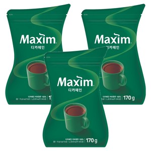맥심 디카페인 커피 리필, 170g, 1개입, 3개