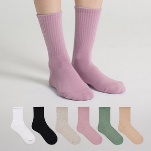 싹스탑 여성용 스포츠 쿠션 장목 양말 6켤레 세트