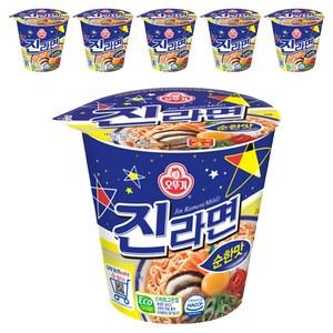 오뚜기 진라면 순한맛 컵 65g, 6개