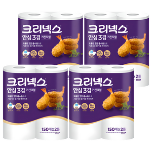 크리넥스 안심 3겹 키친타올, 150매, 8개